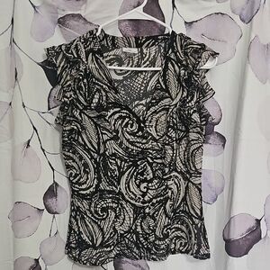 Worthington Black and White Patterned Top